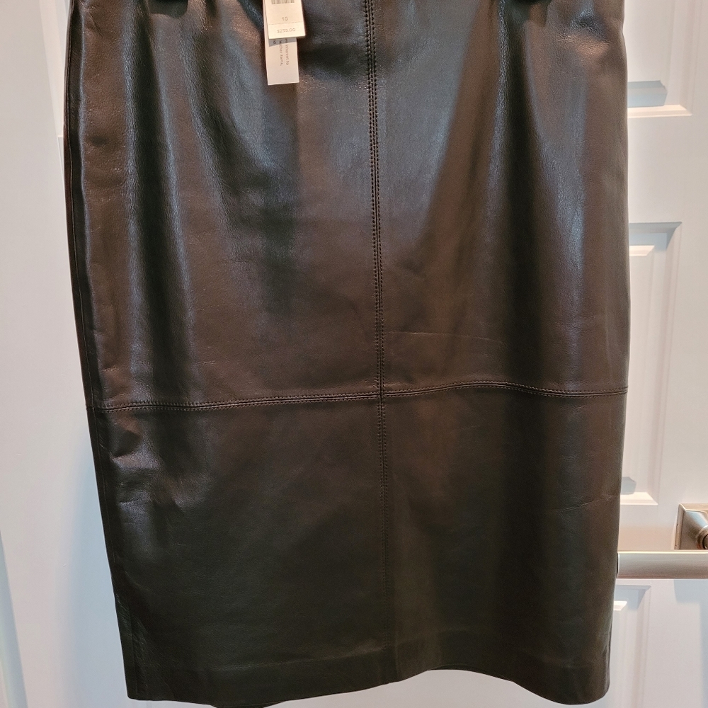 Black Leather Pencil Skirt NWT